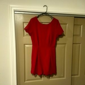 Red short sleeve romper